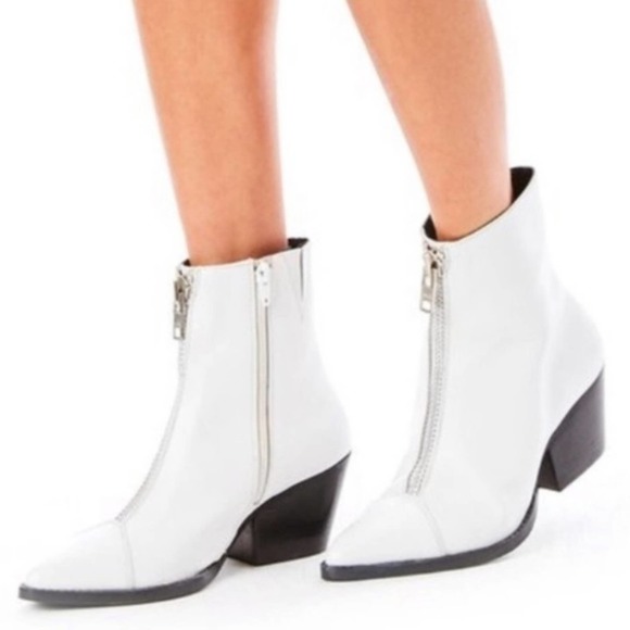 JEFFREY CAMPBELL Landyn zip front boot booties white 6.5 brand new - Picture 4 of 8